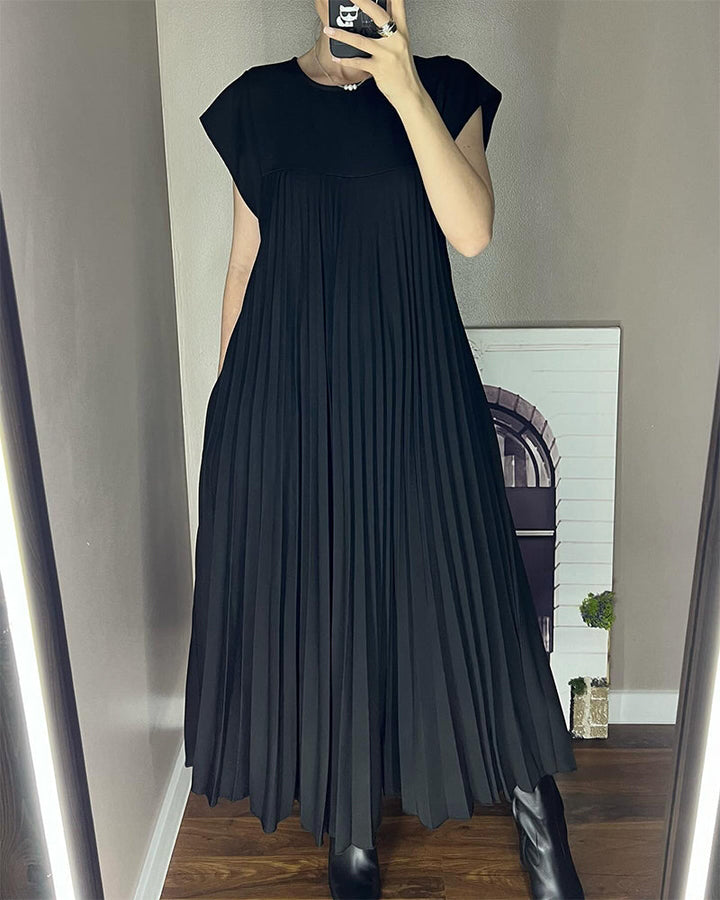 Fern | Damen Fließendes Plissee Maxikleid Cocktail