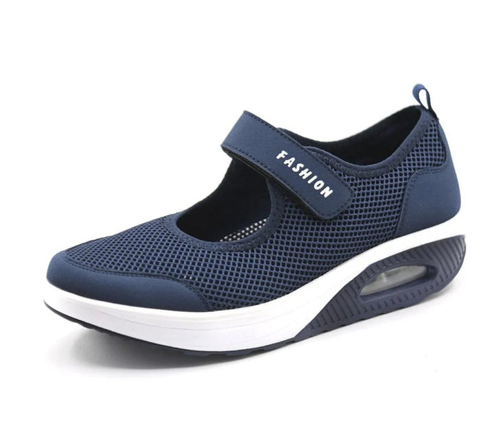 Damen Sneaker mit Plattform und Klettverschluss