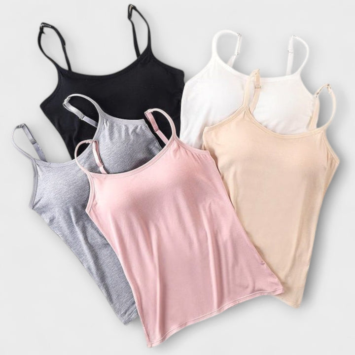 Erica - Bequemes gepolstertes Tanktop mit eingebautem BH