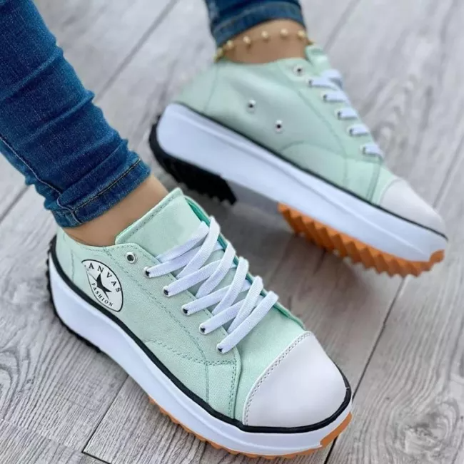Damen Orthopädische Schnürschuhe mit dicker Sohle