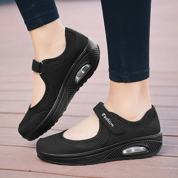 Damen Sneaker mit Plattform und Klettverschluss