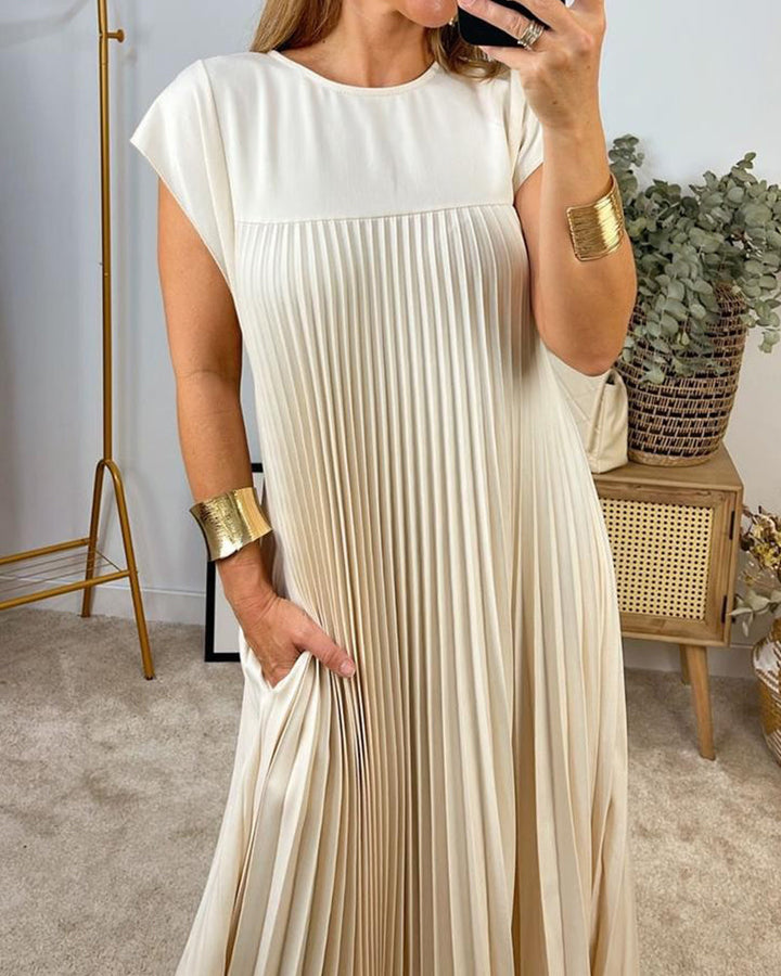 Fern | Damen Fließendes Plissee Maxikleid Cocktail