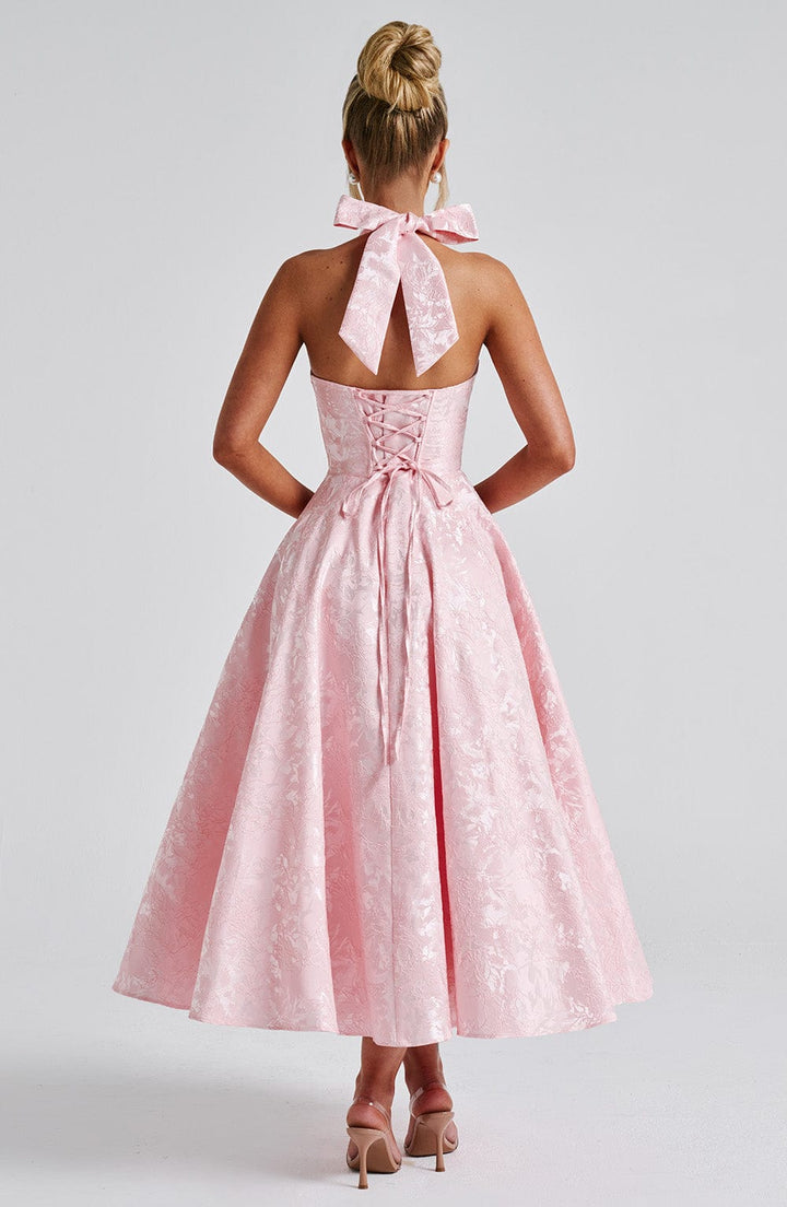Damen Hochzeitsgast Halter Midi Kleid