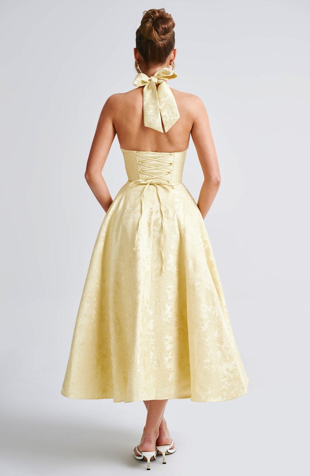 Damen Hochzeitsgast Halter Midi Kleid