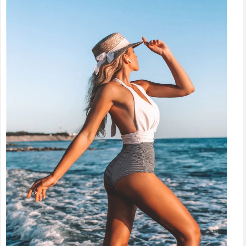 Damen Einteiler Sexy Plissee Sommer Strandbekleidung