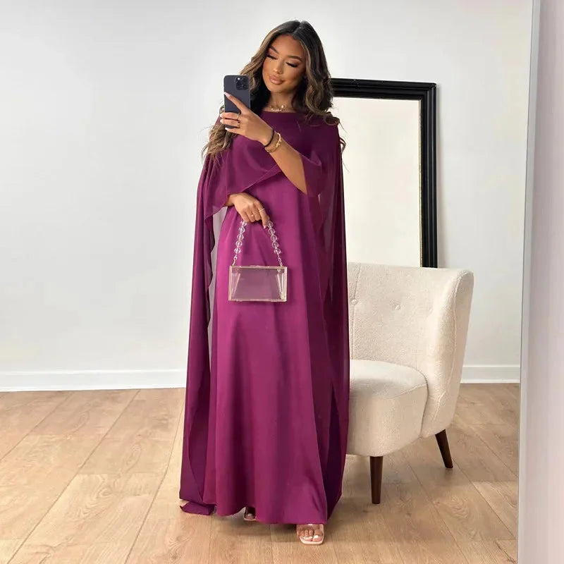 Maxikleid mit Cape für Hochzeitsgäste