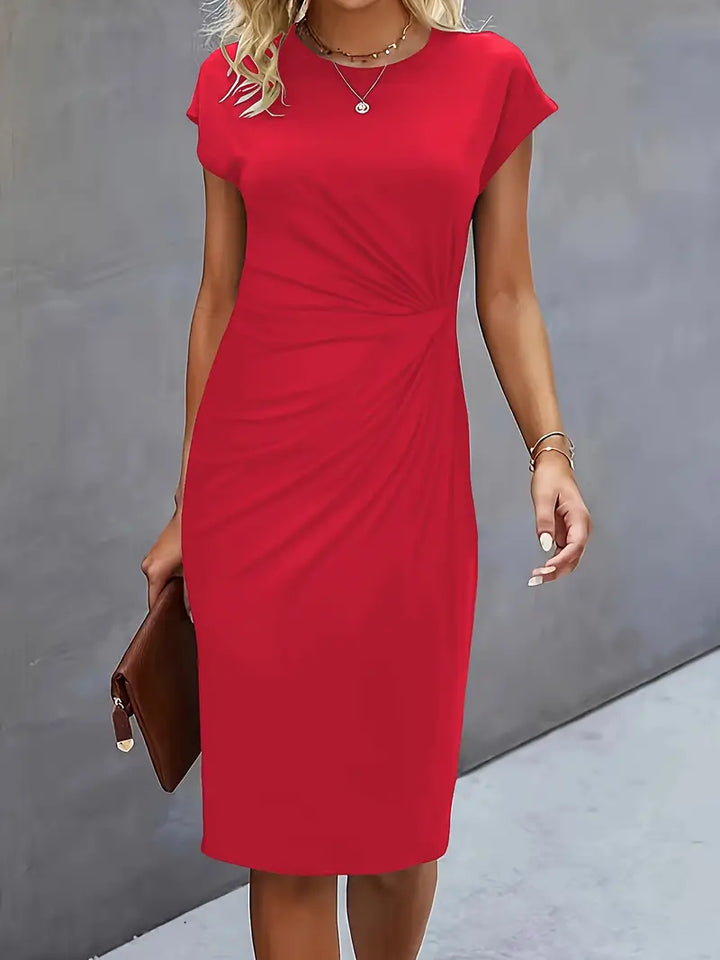 Jula - Damen Midikleid mit Raffdetail und Kurzarm