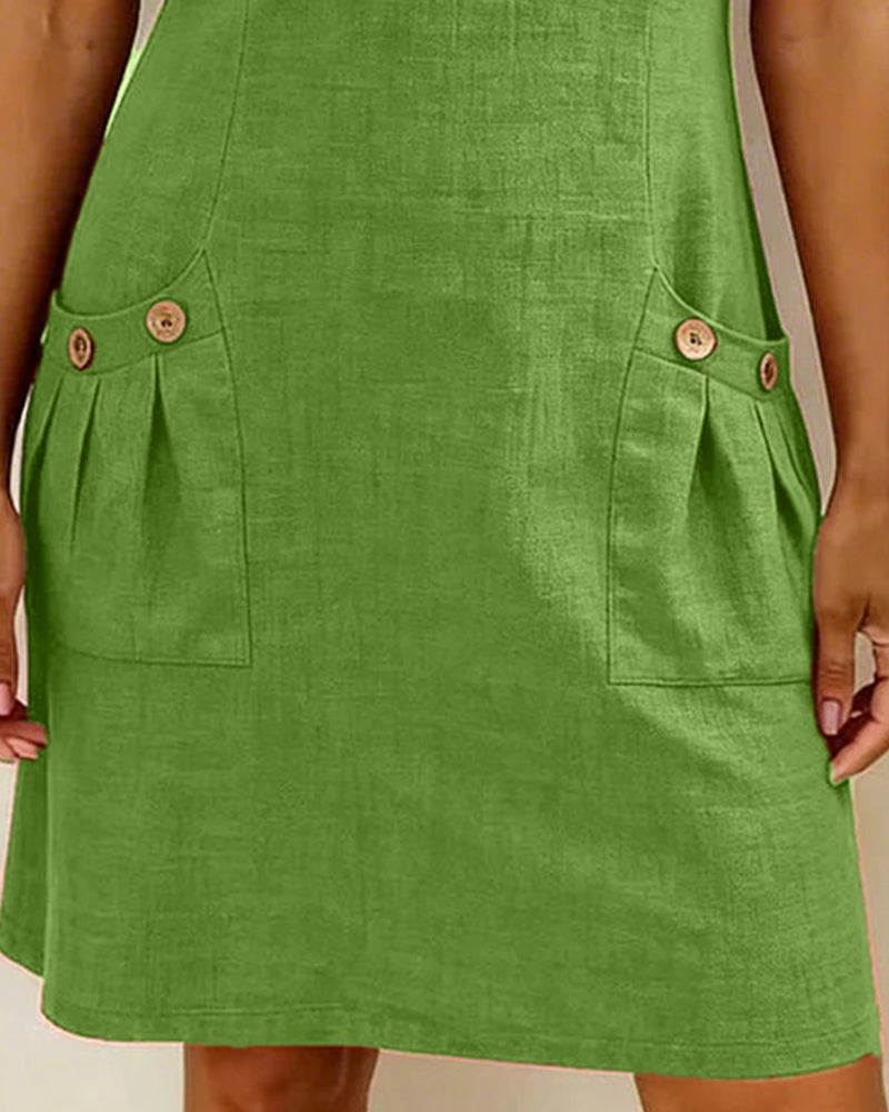 Lina Baumwoll-Leinen-Kleid für Damen – zeitloses Design