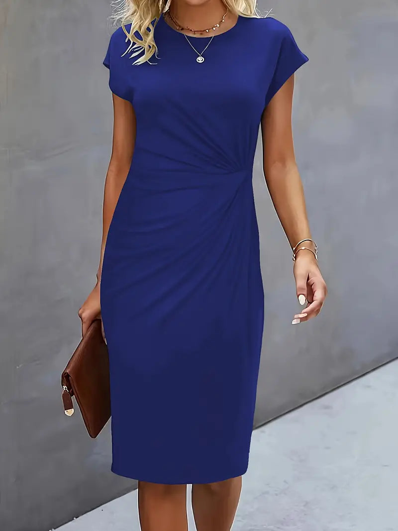 Jula - Damen Midikleid mit Raffdetail und Kurzarm