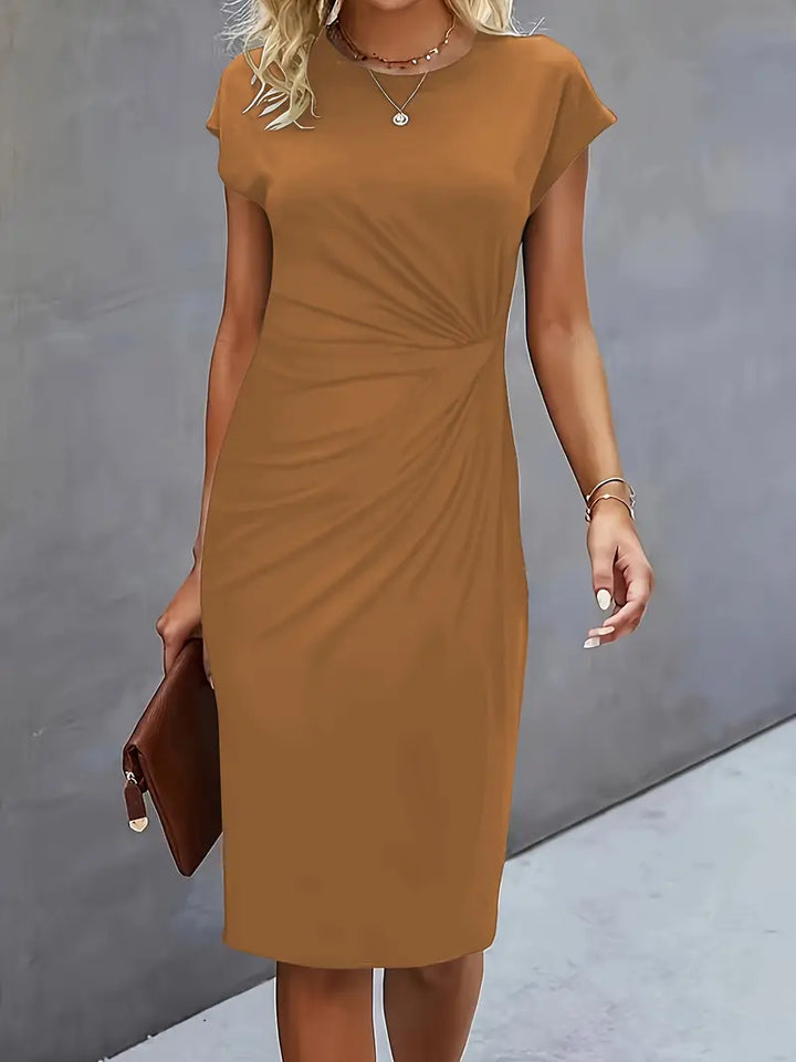 Jula - Damen Midikleid mit Raffdetail und Kurzarm