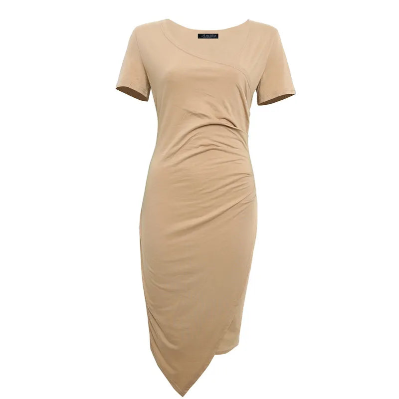 Jula - Damen Midikleid mit Raffdetail und Kurzarm