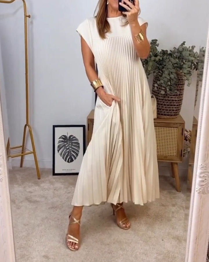 Fern | Damen Fließendes Plissee Maxikleid Cocktail