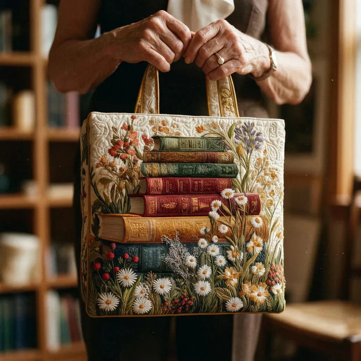 Gesteppte Tote Bag mit Motiv Blumenmuster von Maria Zürich