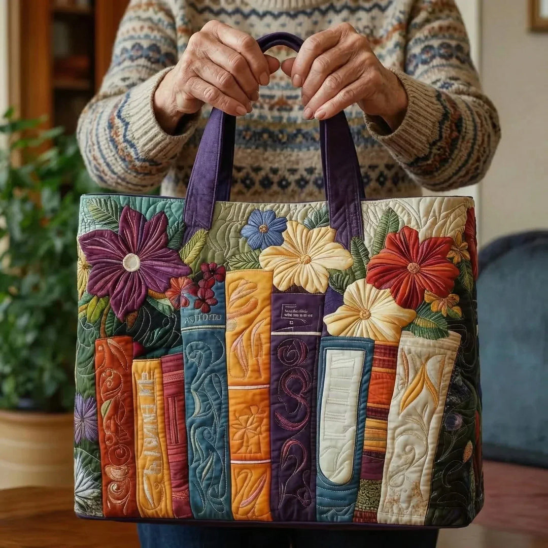 Gesteppte Tote Bag mit Motiv Bücherliebe von Maria Zürich