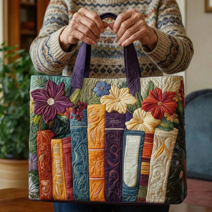 Gesteppte Tote Bag mit Motiv Bücherliebe von Maria Zürich