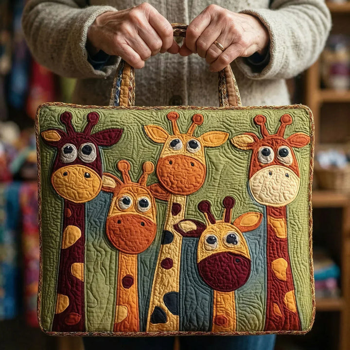 Gesteppte Tote Bag mit Motiv Giraffe von Maria Zürich