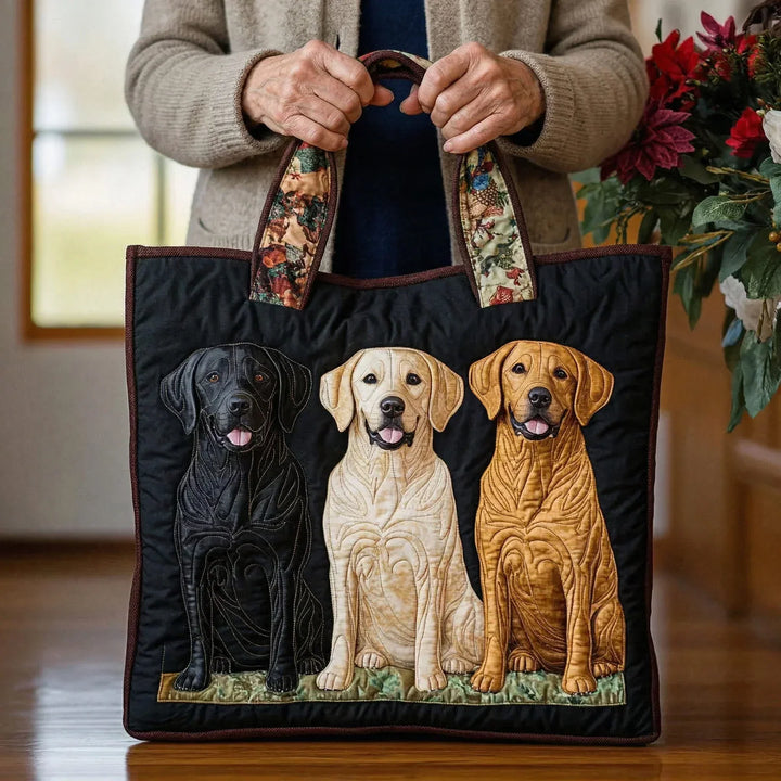 Gesteppte Tote Bag mit Motiv Drei Labradore von Maria Zürich