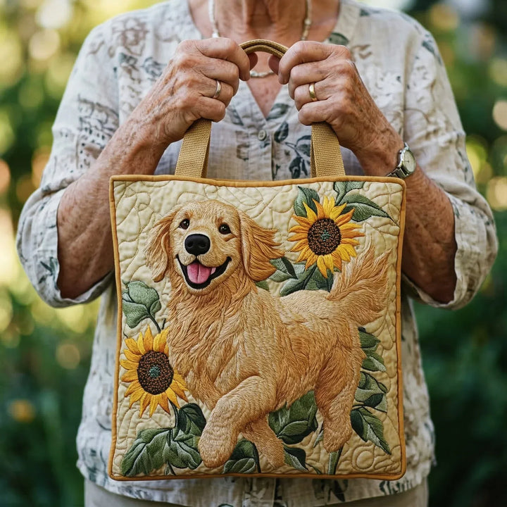 Gesteppte Tote Bag mit Motiv Golden Retriever von Maria Zürich