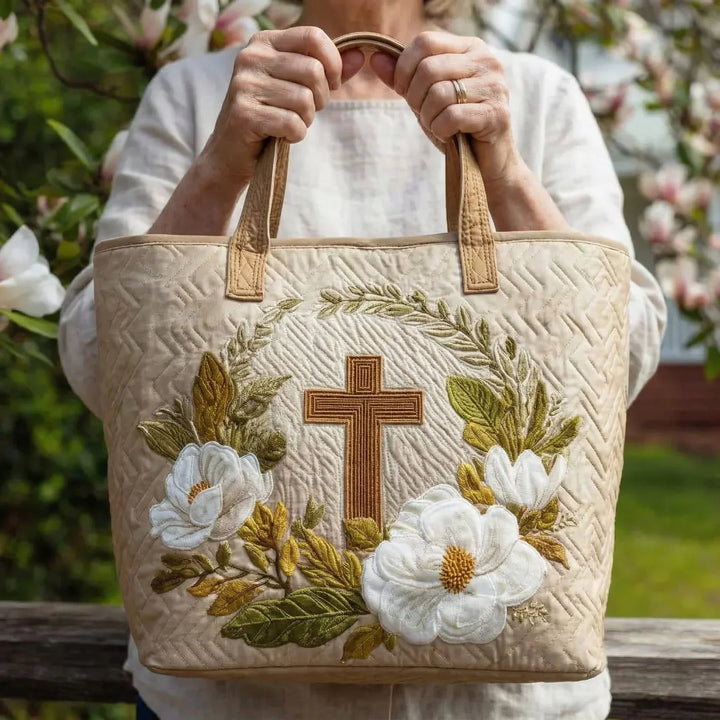 Gesteppte Tote Bag mit Motiv Heiliges Kreuz von Maria Zürich