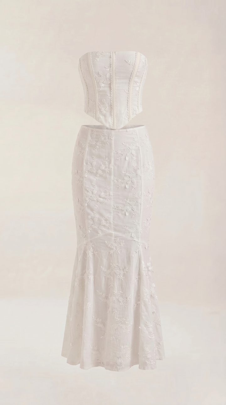 Anastasia Korsett-Spitzen-Maxikleid