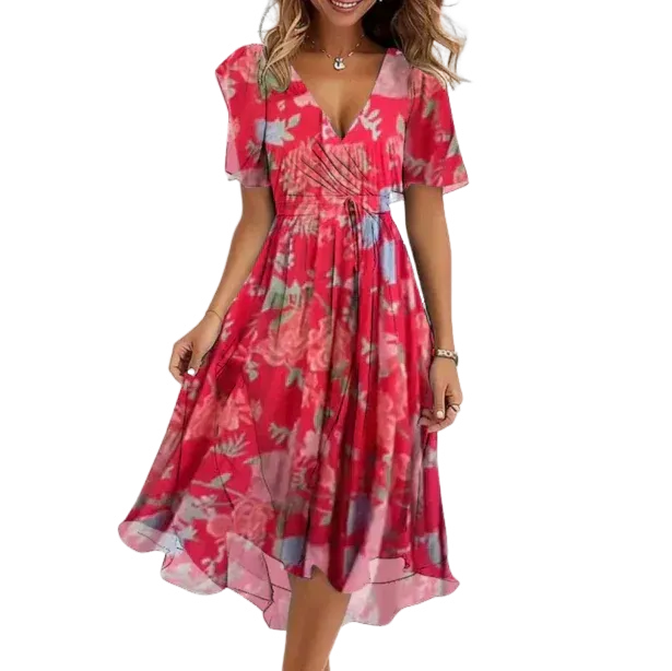 Johanna - Damen Kleid mit V-Ausschnitt