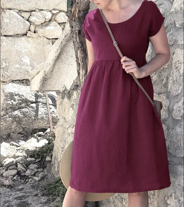 Lara - Damen Sommerkleid mit kurzen Ärmeln und stilvollem Design