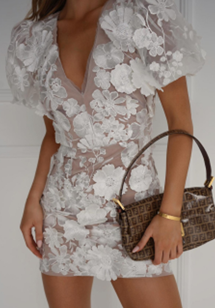 Damen Floral Mini Kleid