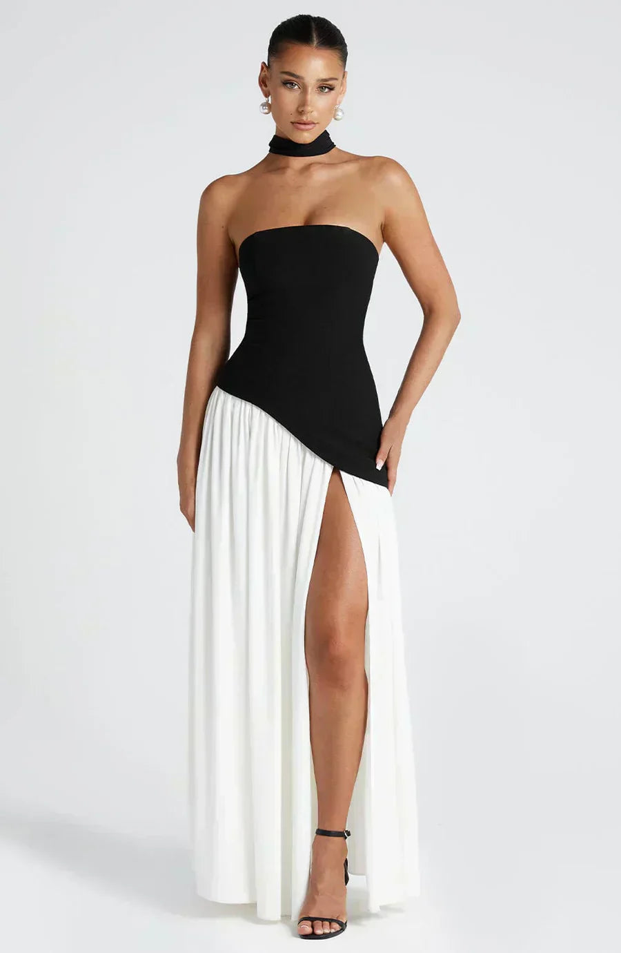 Frauen Hochzeitsgast Asymmetrisches Maxikleid