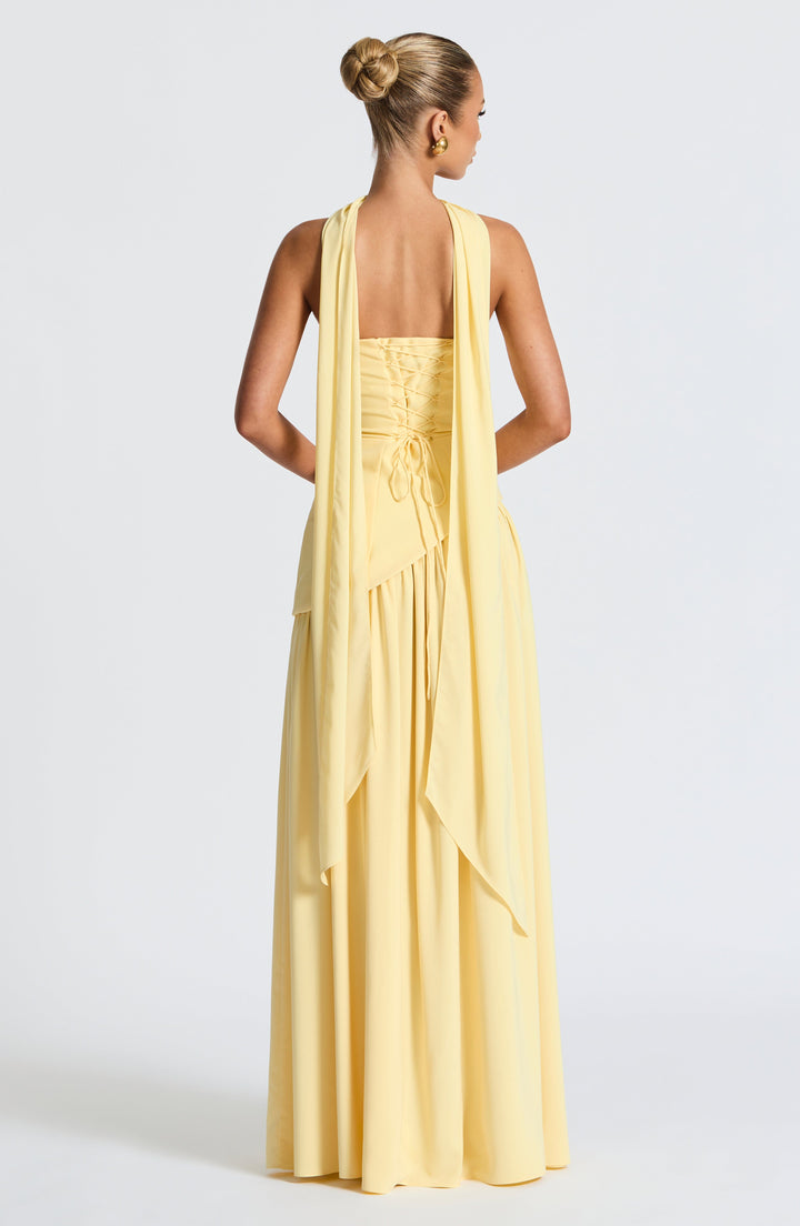 Damen Hochzeitsgast Strapless Maxikleid mit Schlitz