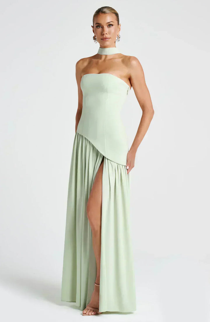Frauen Hochzeitsgast Asymmetrisches Maxikleid