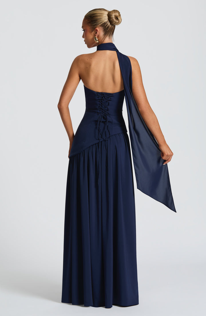 Damen Hochzeitsgast Strapless Maxikleid mit Schlitz