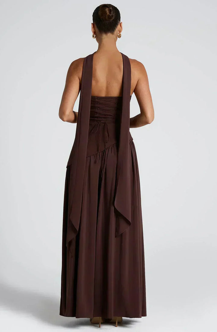Frauen Hochzeitsgast Asymmetrisches Maxikleid
