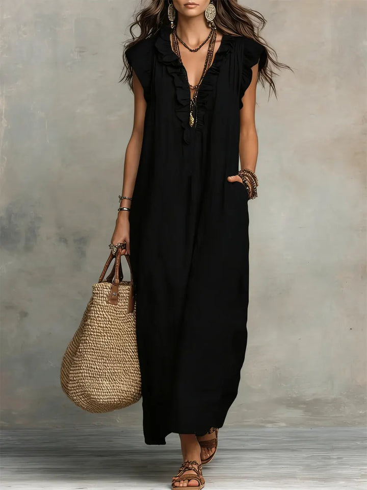 Camélia - Bohemian Bauchversteckende Maxi Kleid