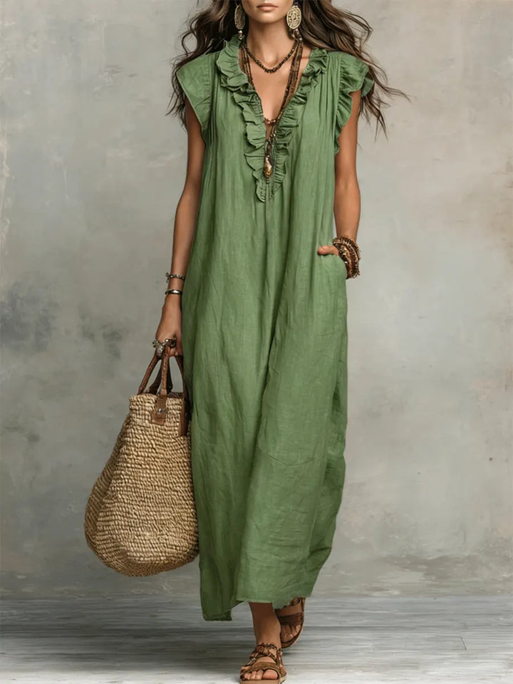 Camélia - Bohemian Bauchversteckende Maxi Kleid