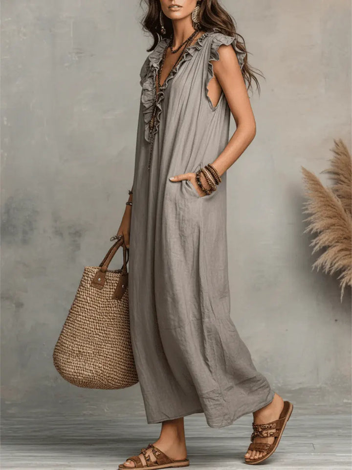 Camélia - Bohemian Bauchversteckende Maxi Kleid
