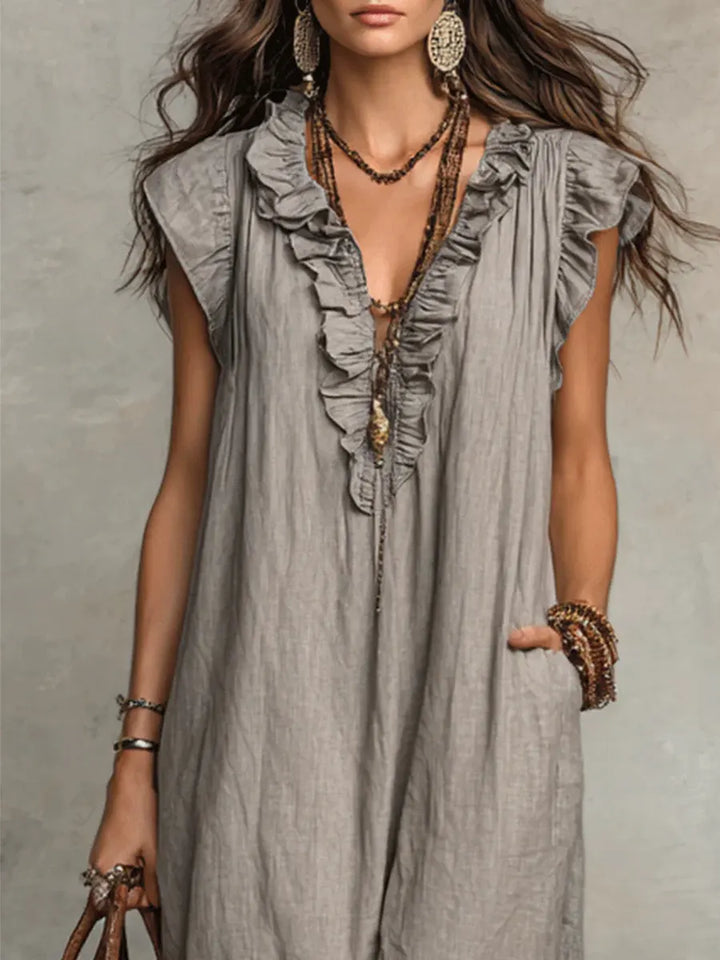 Camélia - Bohemian Bauchversteckende Maxi Kleid