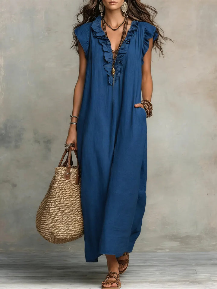 Camélia - Bohemian Bauchversteckende Maxi Kleid