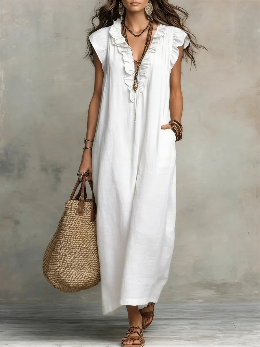 Camélia - Bohemian Bauchversteckende Maxi Kleid