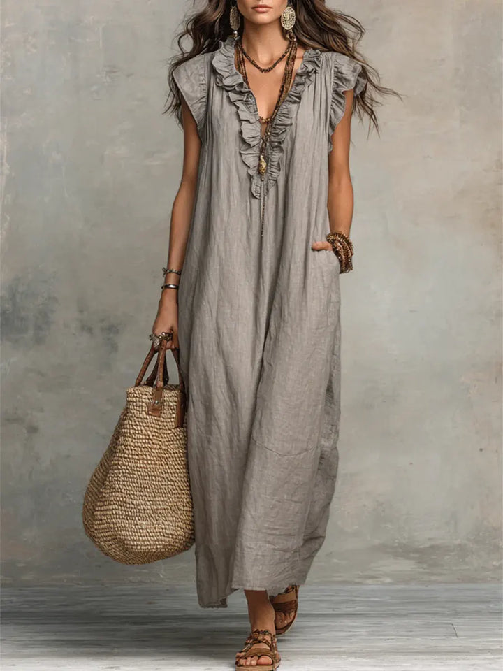 Camélia - Bohemian Bauchversteckende Maxi Kleid