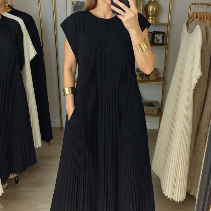 Fern | Damen Fließendes Plissee Maxikleid Cocktail