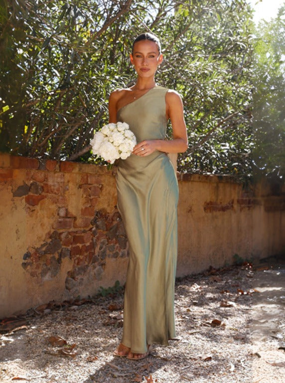 Sarah - Damen Elegantes Kleid mit asymmetrischem Schlitz