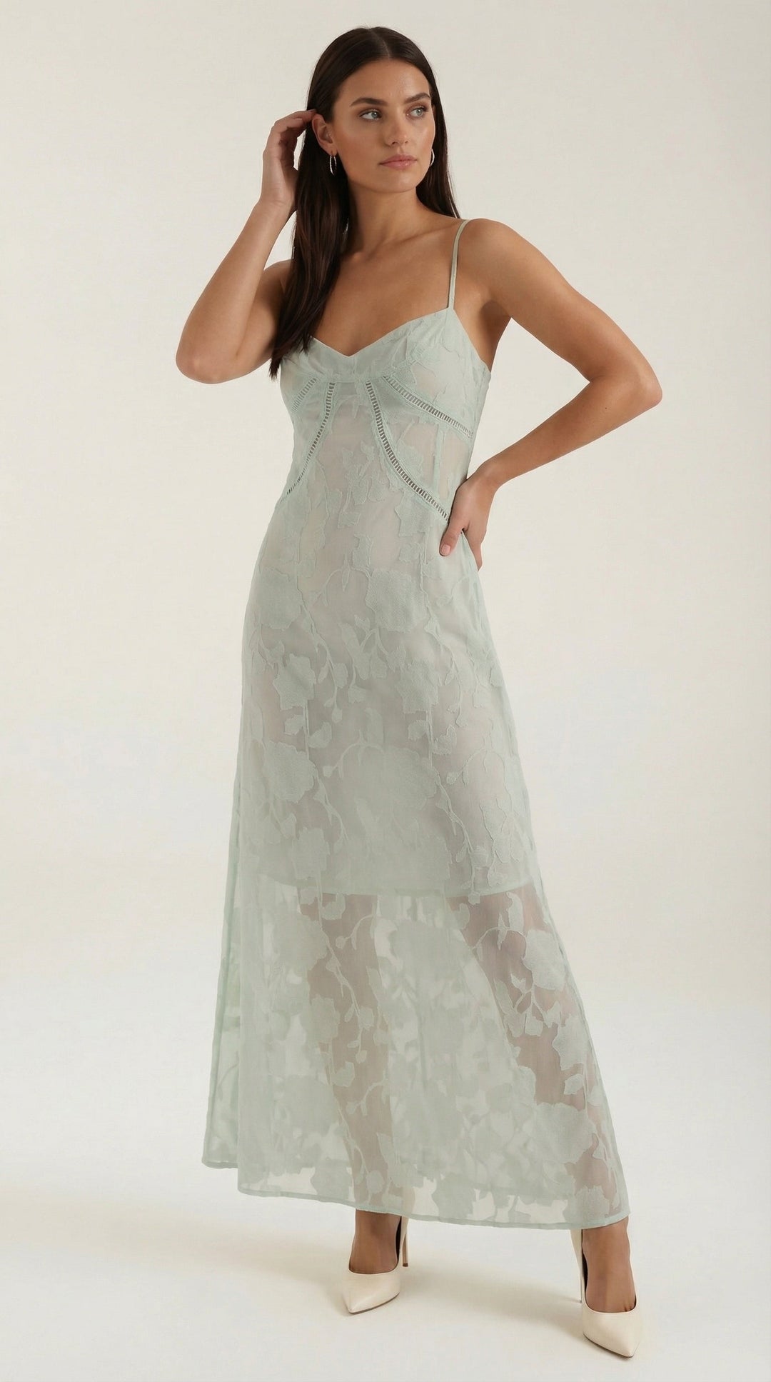 Arabelle Maxikleid mit Jacquard-Stoff