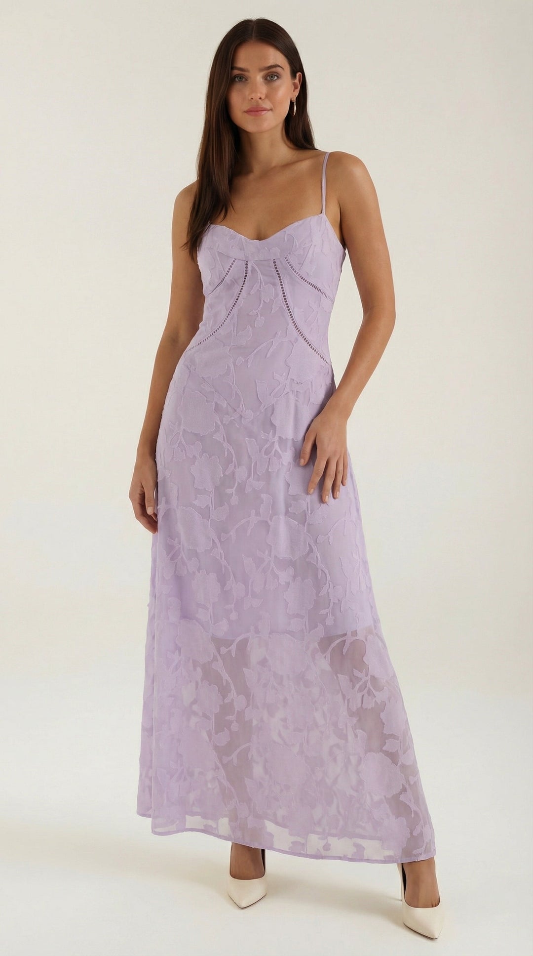 Arabelle Maxikleid mit Jacquard-Stoff