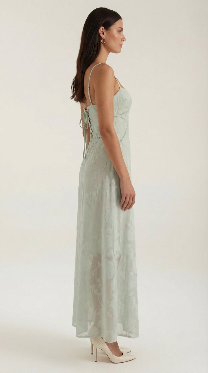 Arabelle Maxikleid mit Jacquard-Stoff