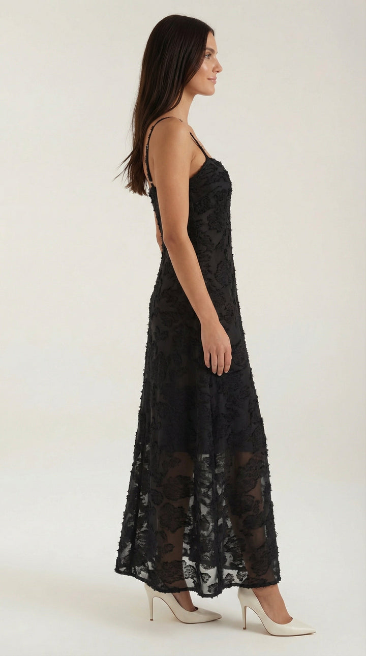 Arabelle Maxikleid mit Jacquard-Stoff