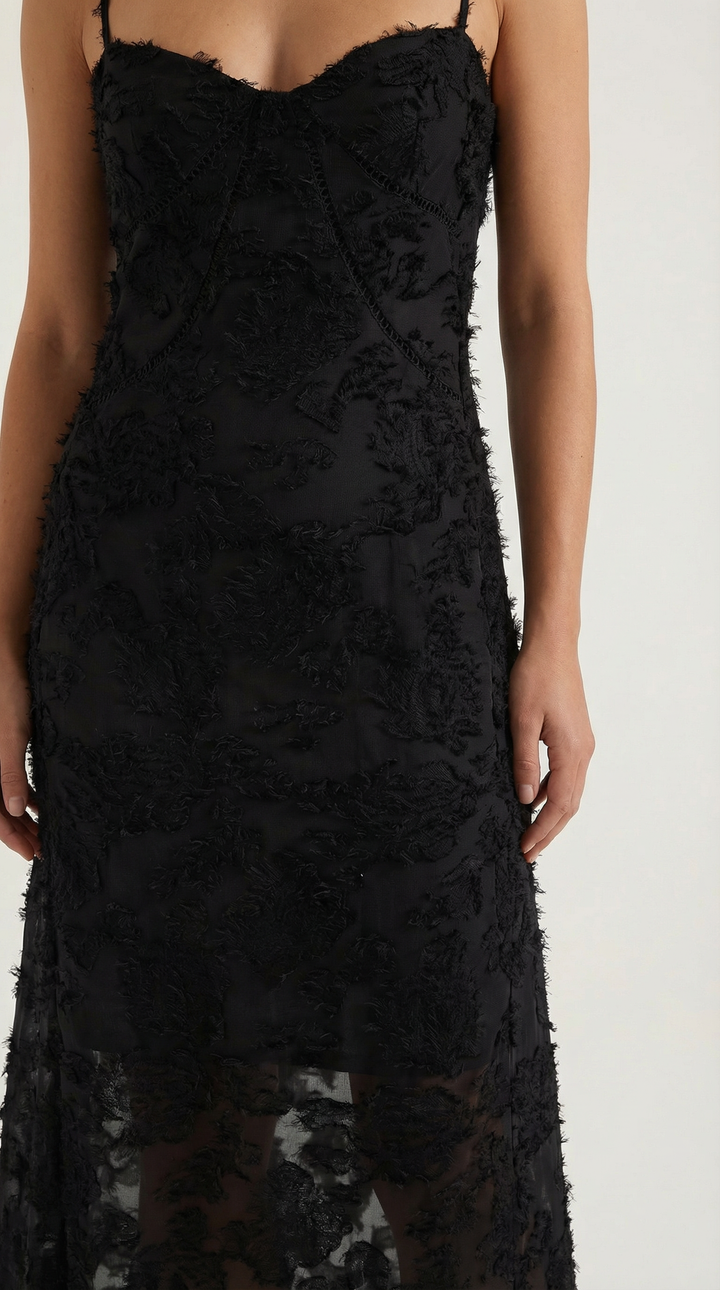 Arabelle Maxikleid mit Jacquard-Stoff