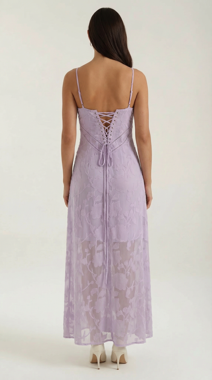Arabelle Maxikleid mit Jacquard-Stoff