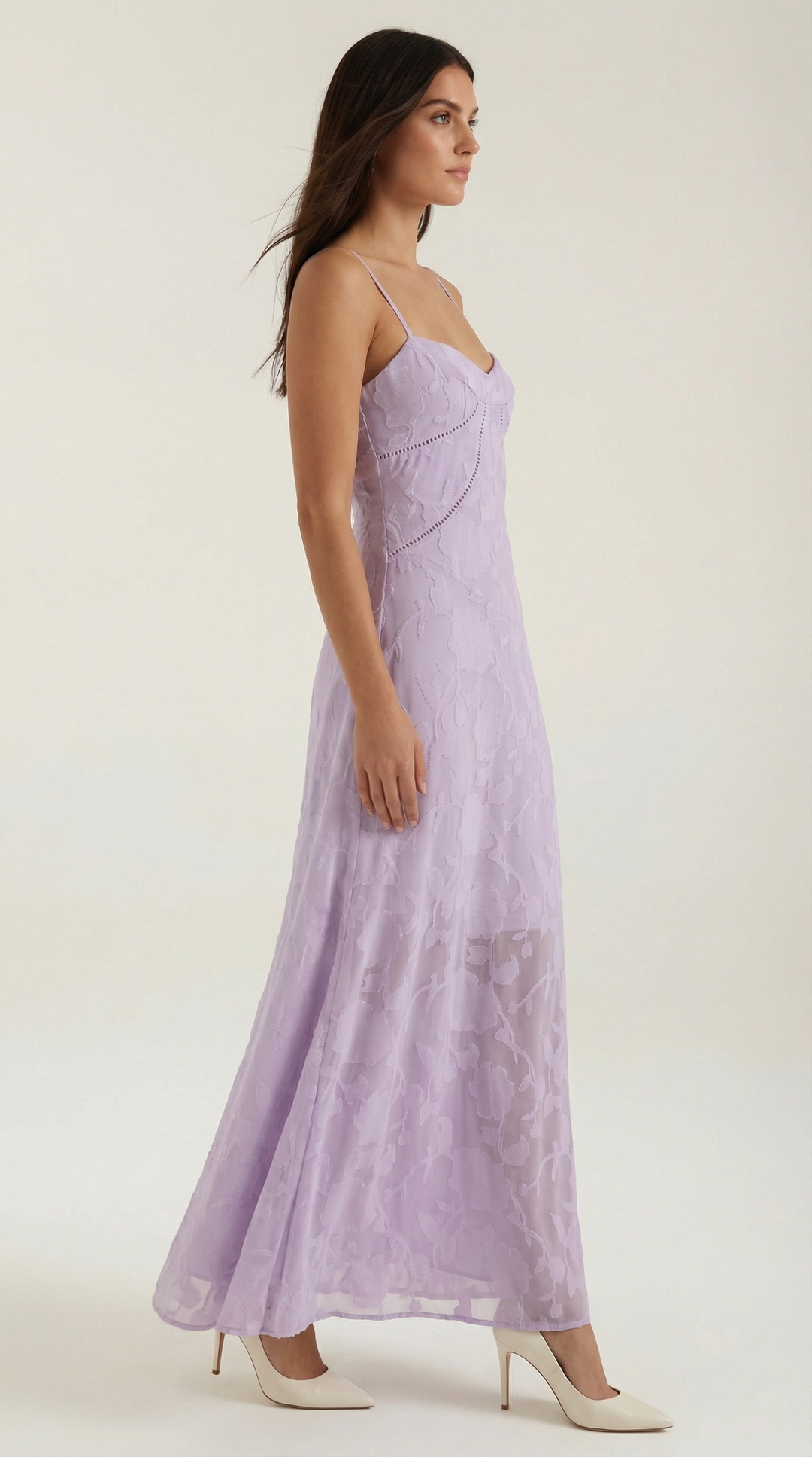 Arabelle Maxikleid mit Jacquard-Stoff