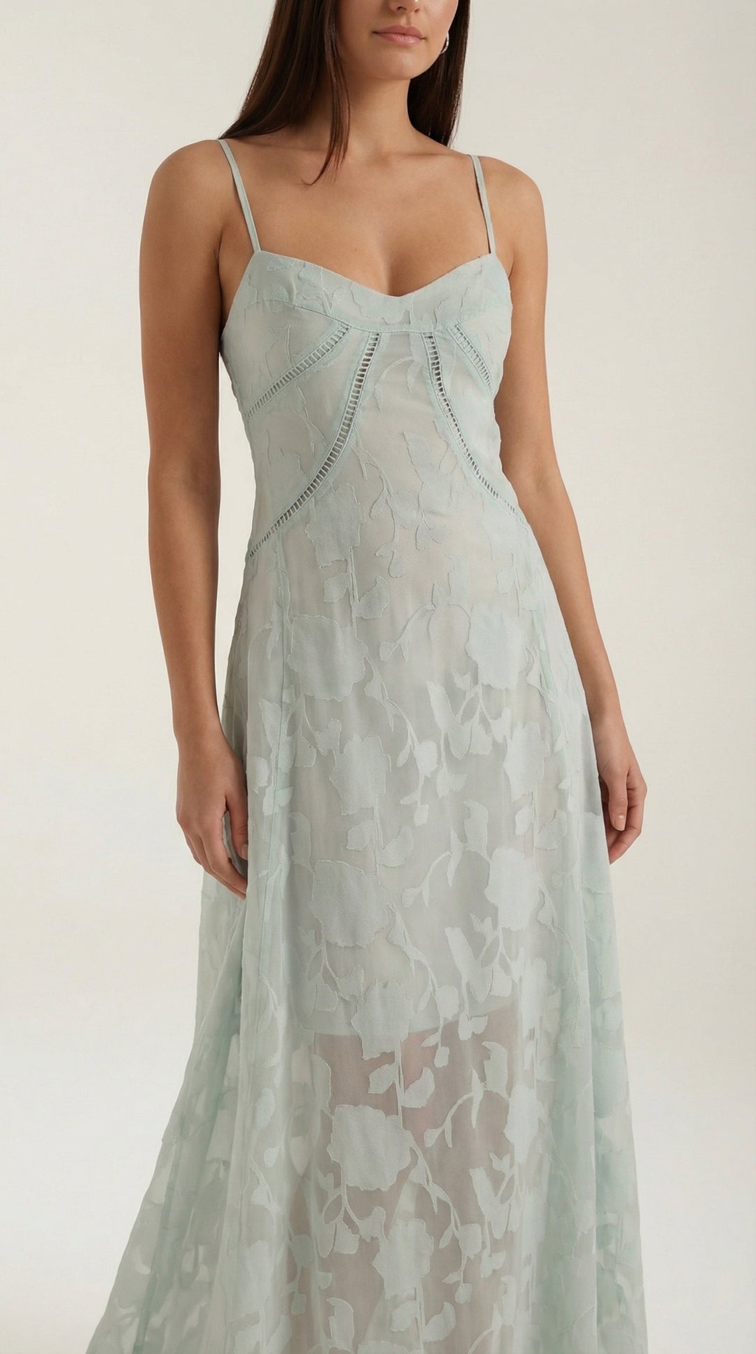 Arabelle Maxikleid mit Jacquard-Stoff
