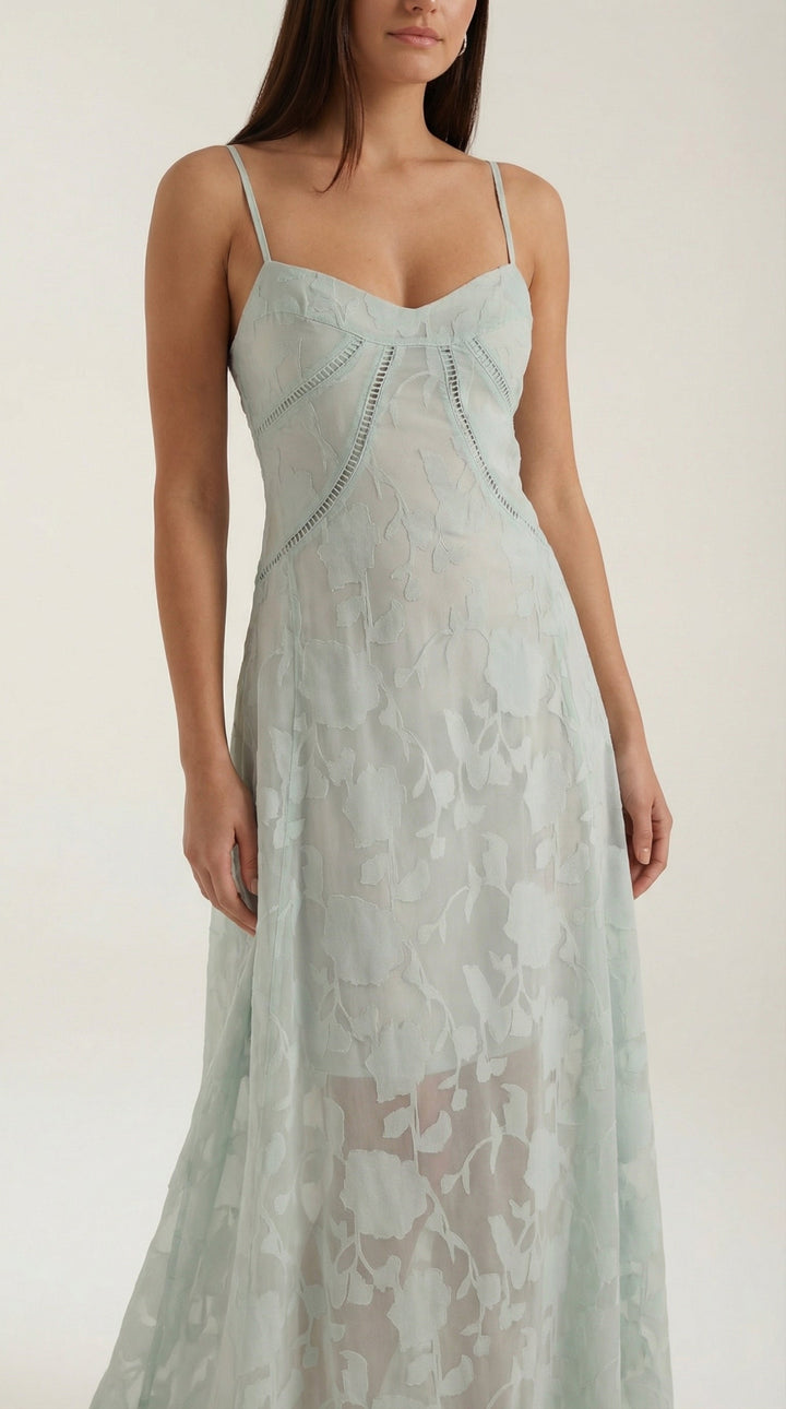 Arabelle Maxikleid mit Jacquard-Stoff